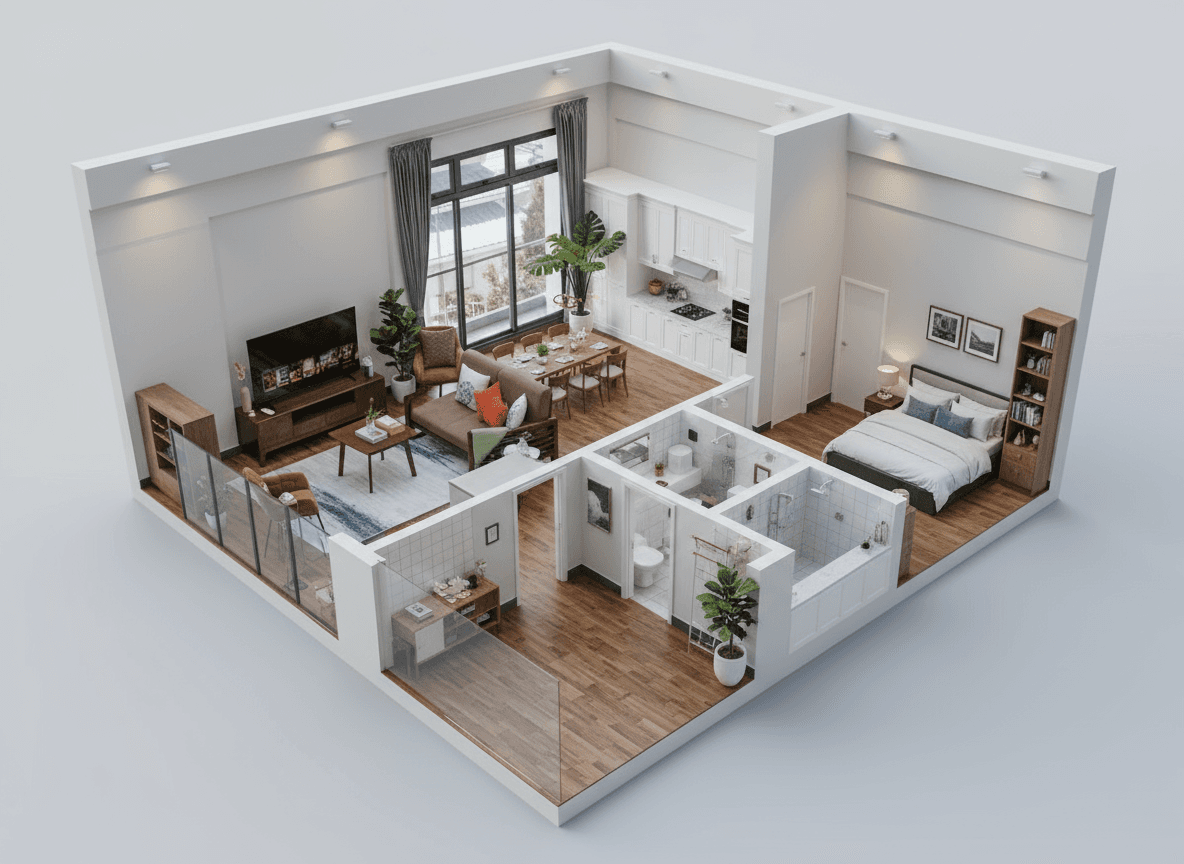 Floor Plan 3D Isometric