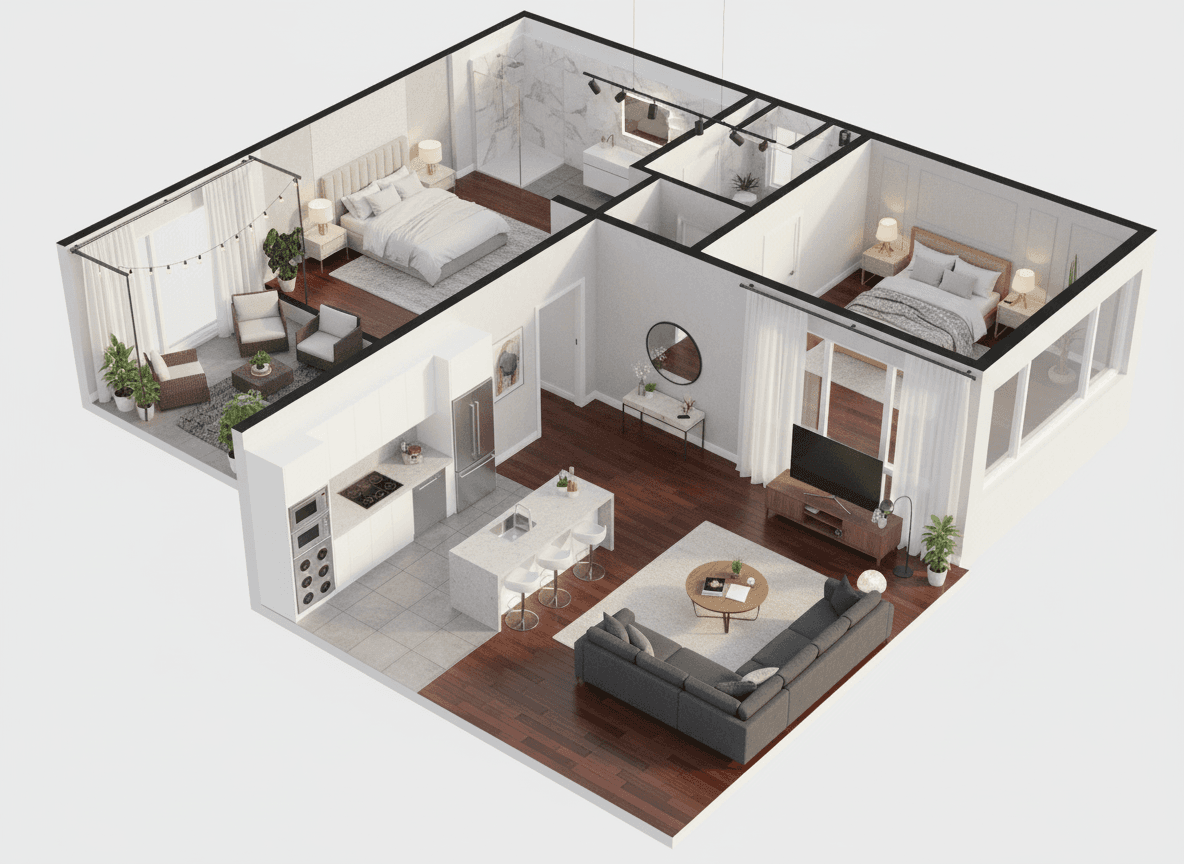 Floor Plan 3D Isometric