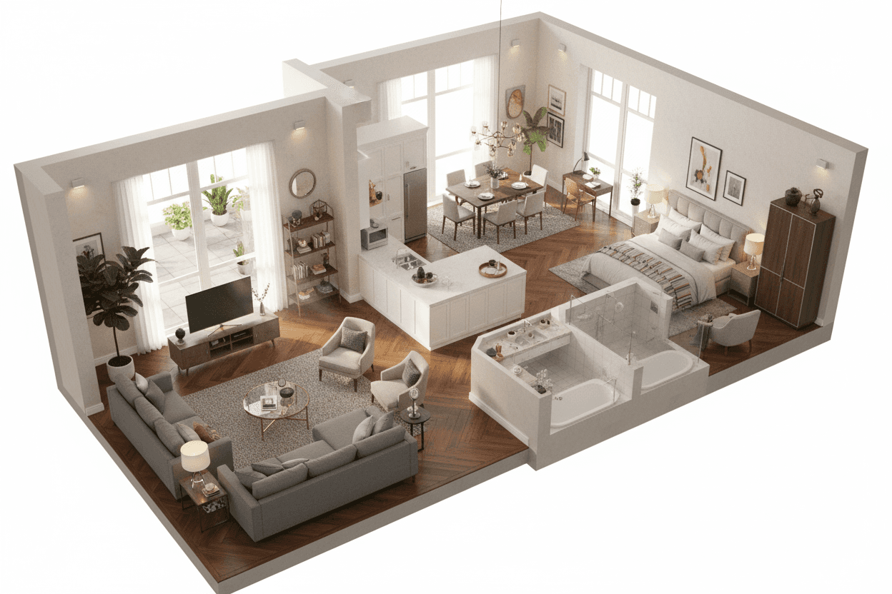 Floor Plan 3D Isometric